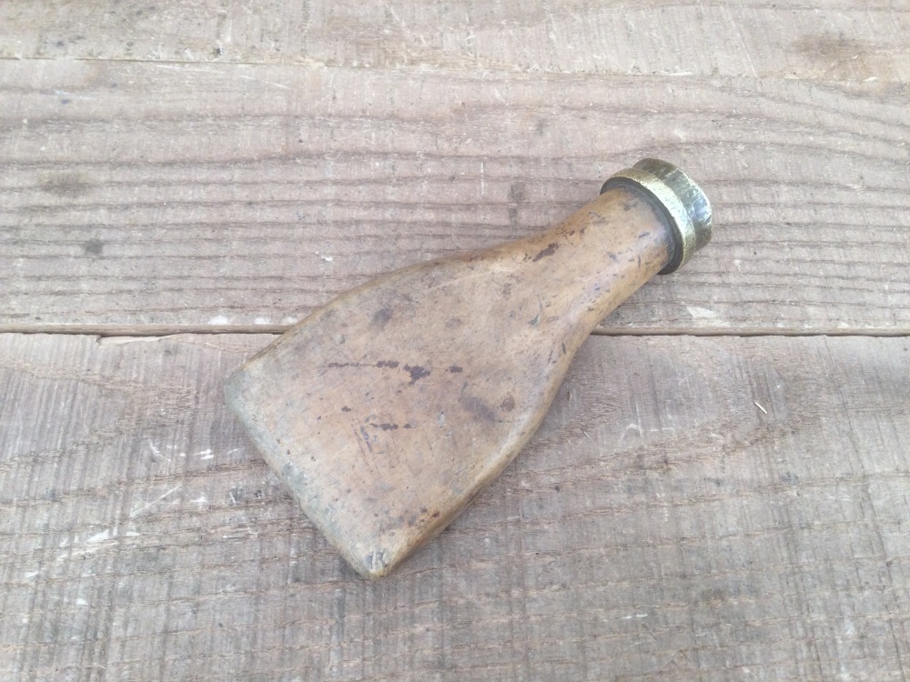 Vintage Boxwood Brass Collar Lead Dressing Wedge, Lead Dressing Tool