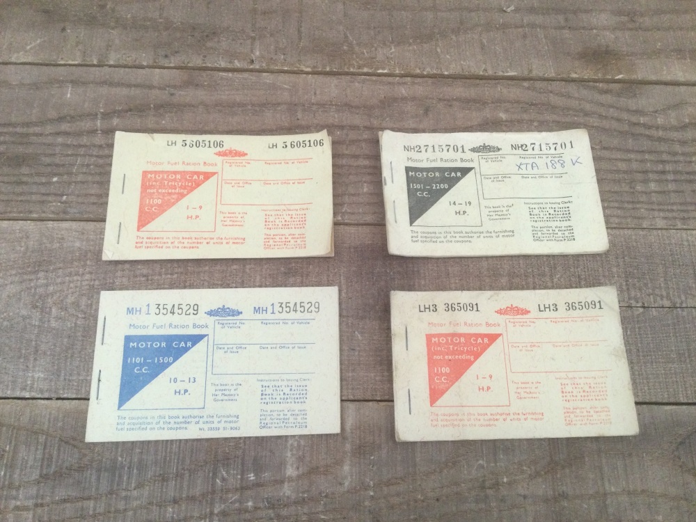 Vintage UK Government Issue Motor Fuel Ration Books Unused