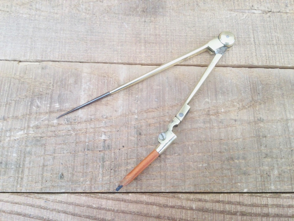 Vintage Brass Draughtsman Drawing Compass Dividers