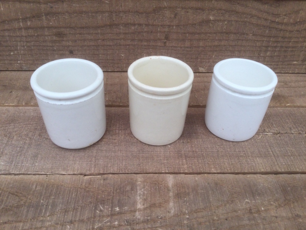 Vintage Stoneware Earthenware Small Storage Jar Pots