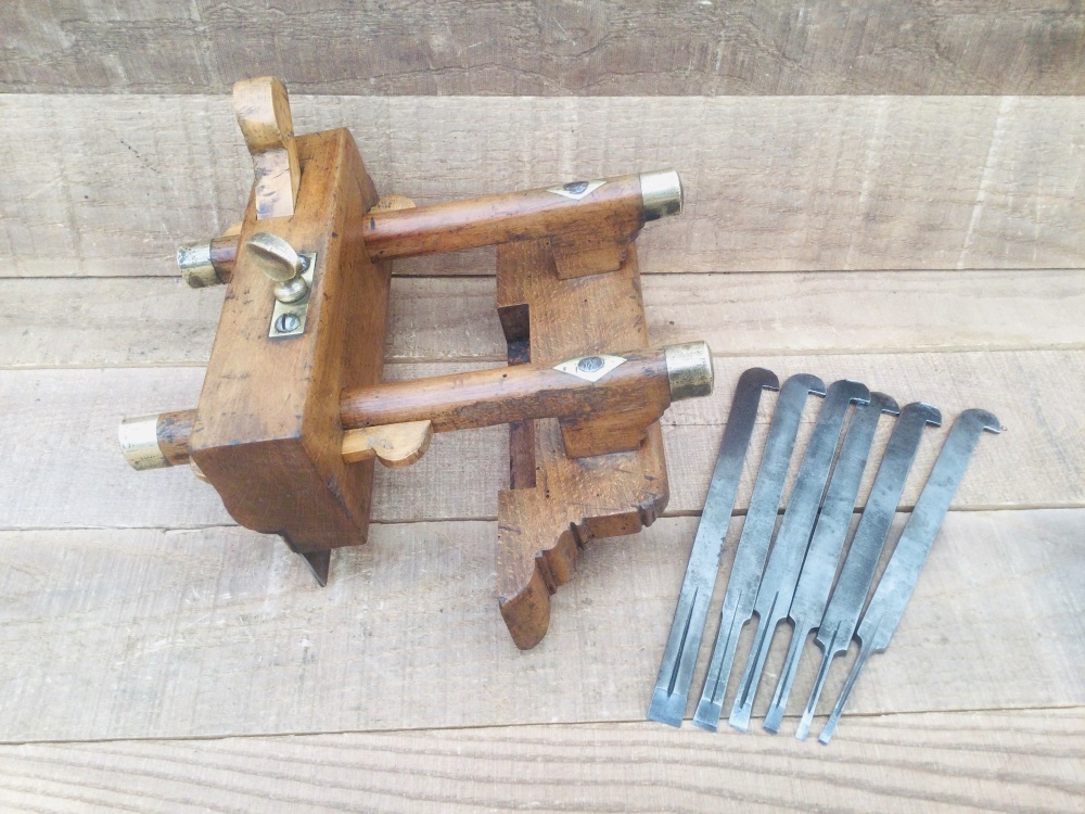 Antique Gilham London Beechwood Plough Plane Gilpin Iron