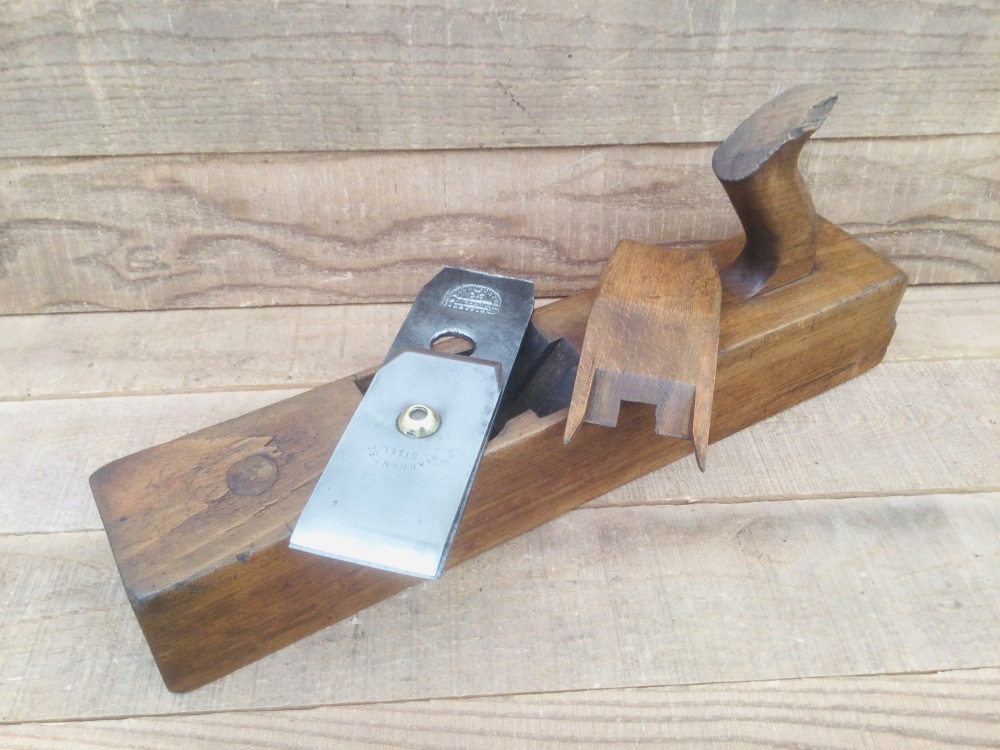 Antique 16” Auburn Tools NY Beechwood Jack Plane 2 ¼” Marples Hibernia Cutter