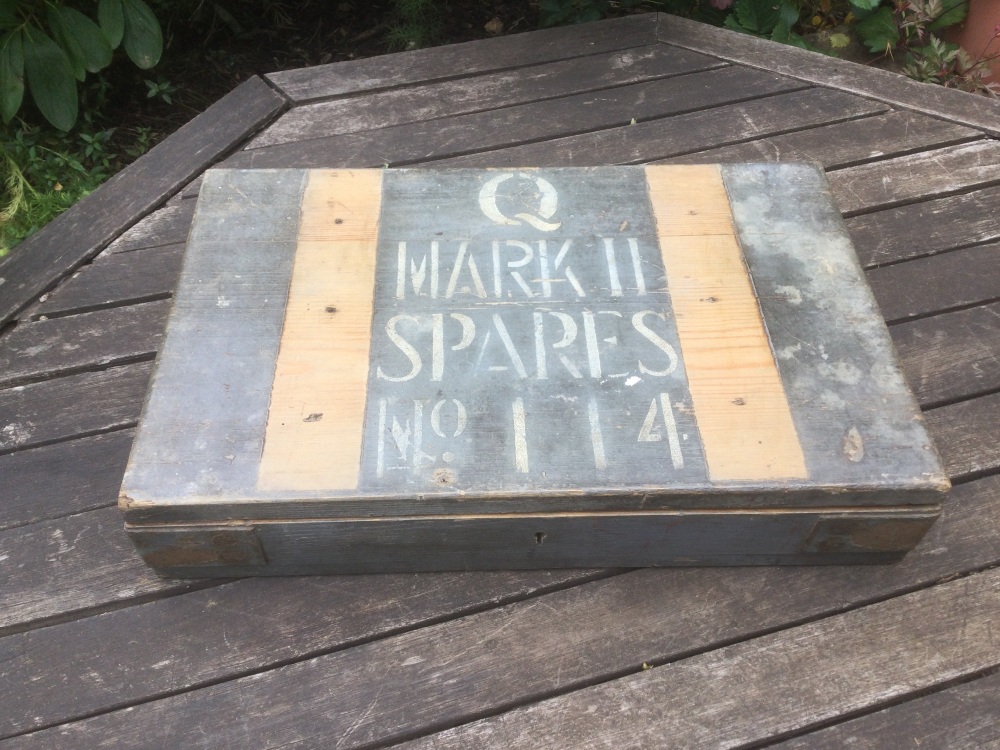 Vintage British Military Wooden Steel Banded Spares Box