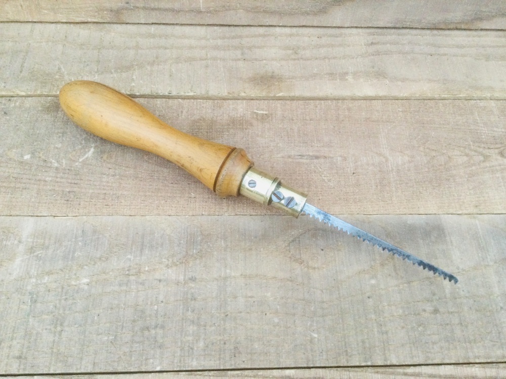 Vintage Carpentry Brass Fitted Beech Pad Saw
