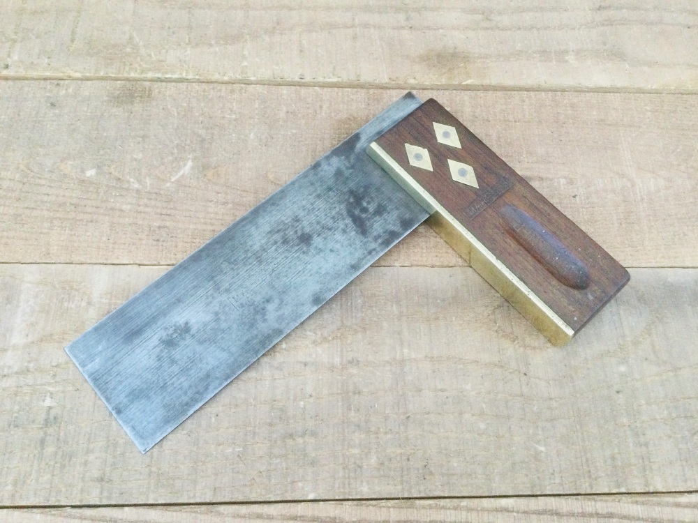 Vintage William Marples & Sons Sheffield 6” Brass Fitted Carpentry Try Square
