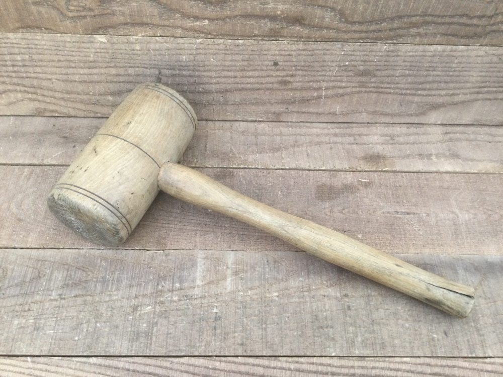Vintage Carpentry Ash Wood Mallet