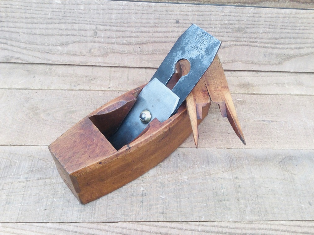 Vintage 8” Beech Coffin Smoothing  Plane 2” Fagan Sheffield Cutter