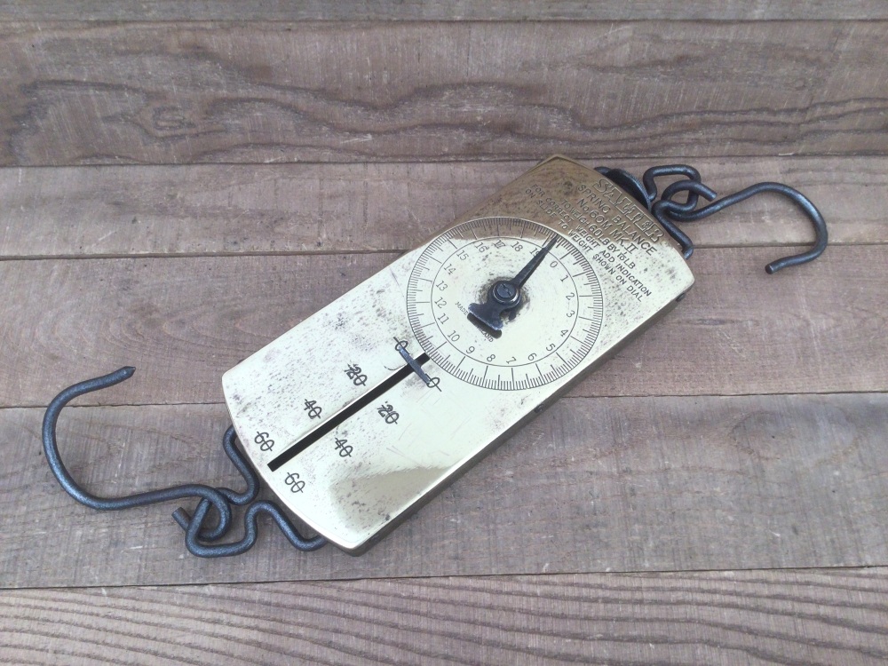 Vintage Salter Brass Spring Balance No.60M Mk II Up To 60 lb Made in England