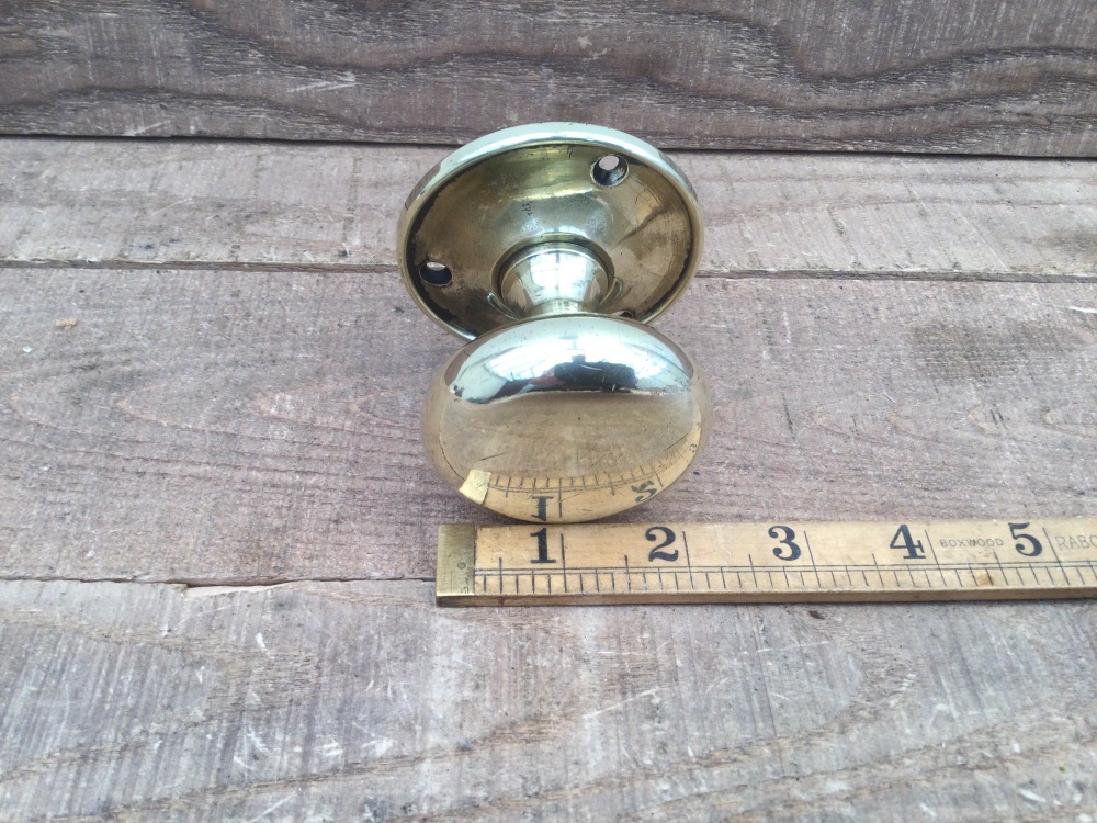 Vintage Large Reclaimed Brass Door Knob Handle