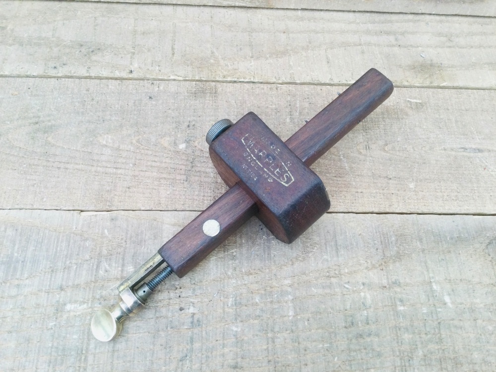 Vintage Marples Mahogany & Brass Mortice Gauge