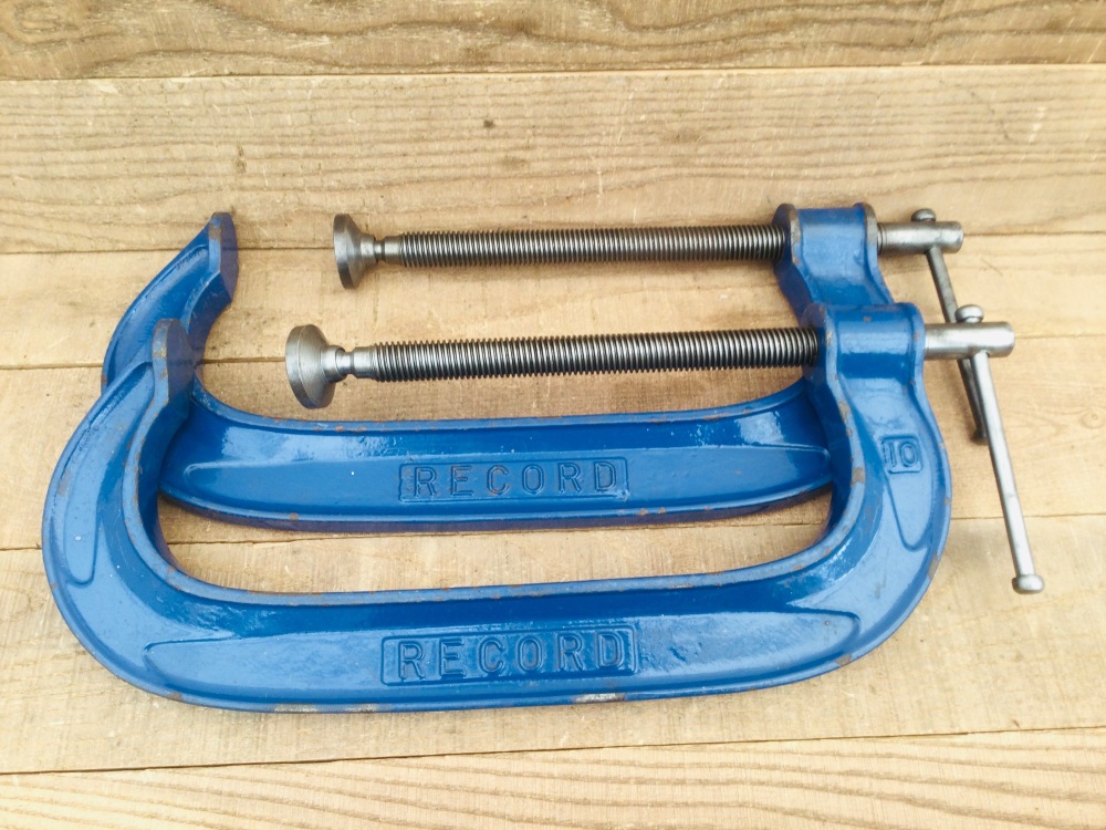 Vintage Record 10” Pair Heavy Duty Fine Screw G Clamps