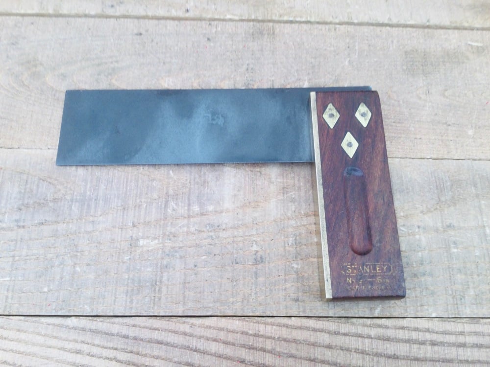 Vintage Stanley No: 19 Carpenters Rosewood & Brass 6” Try Square