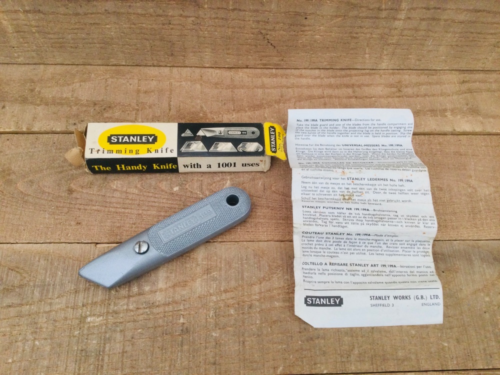 Vintage Stanley England No 199 Handle Original Box & Documentation