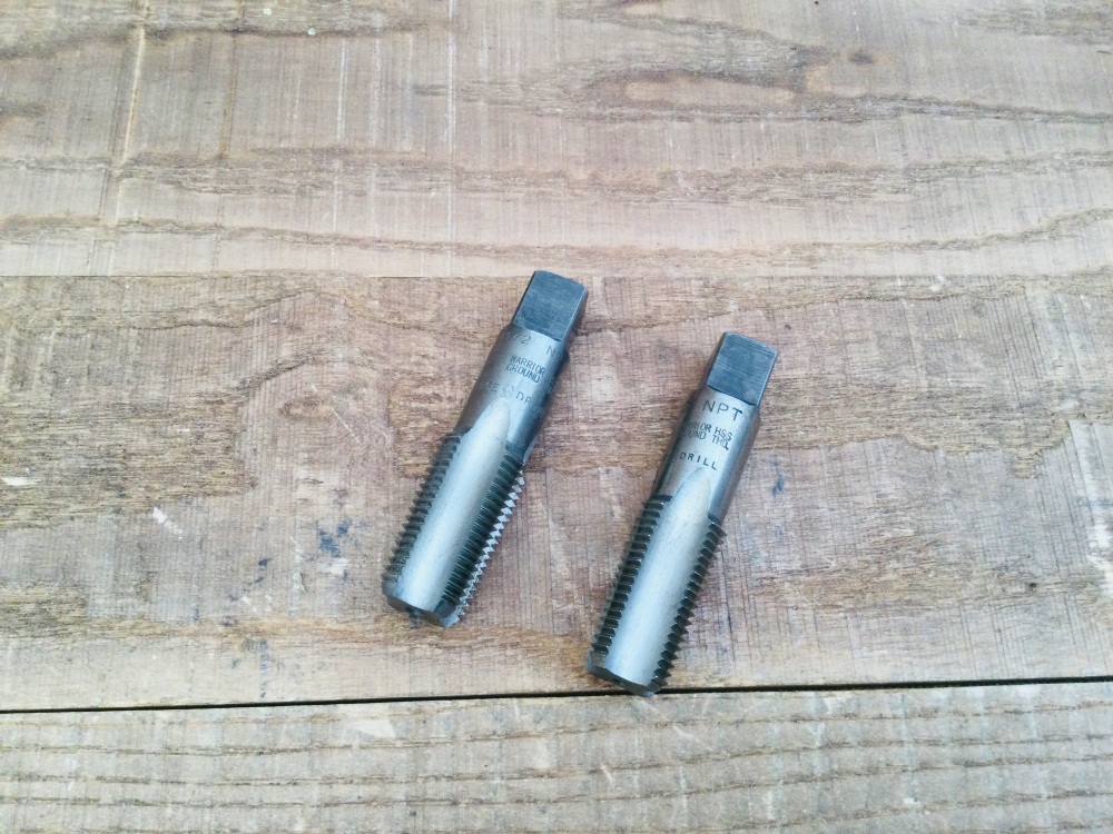 Warrior 1/2 inch NPT Fluted Engineering Taps x Two