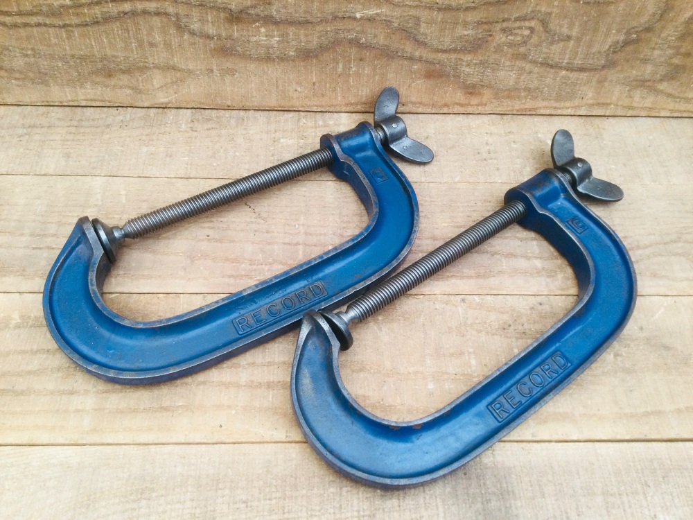 Vintage Pair Record 6&rdquo; Carpentry Fine Screw G Clamps