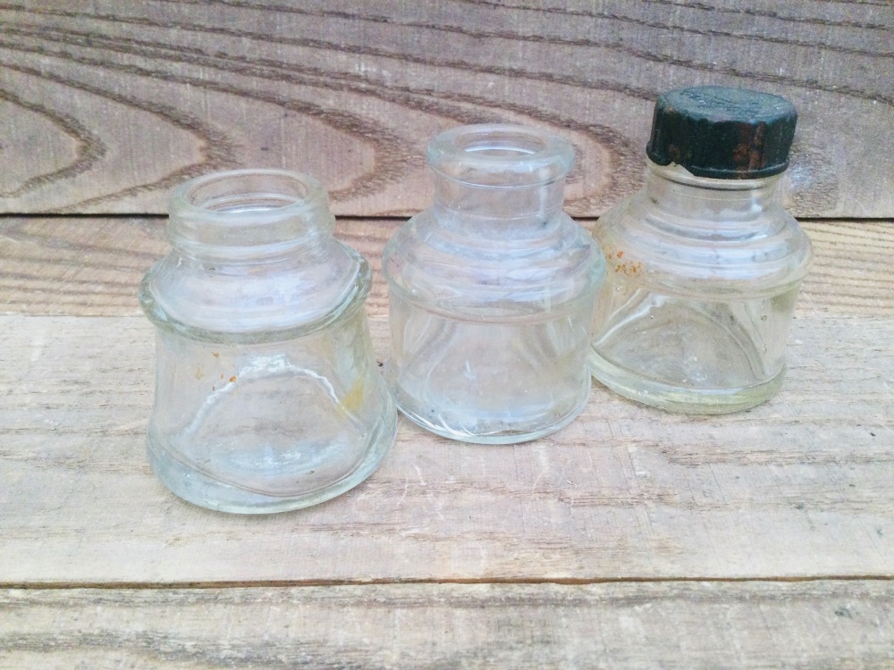 Vintage Glass Ink Bottles Selection - Stephens Ink Bottles
