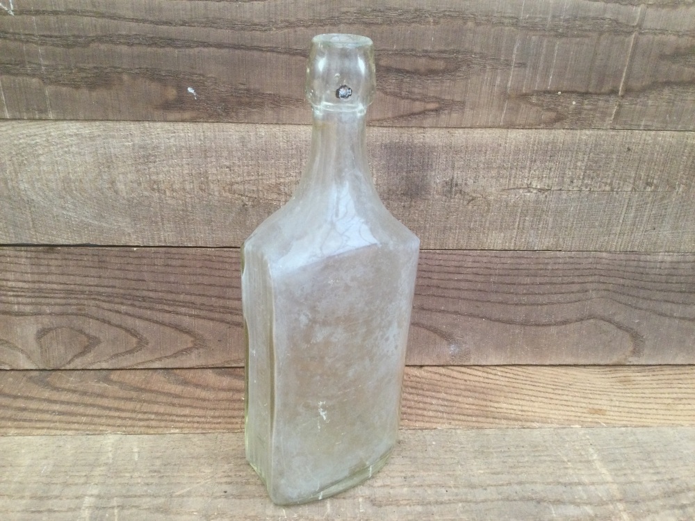 Vintage Clear Glass 10.5&rdquo; Tall Poison Bottle Not To Be Taken Wired Blob Top