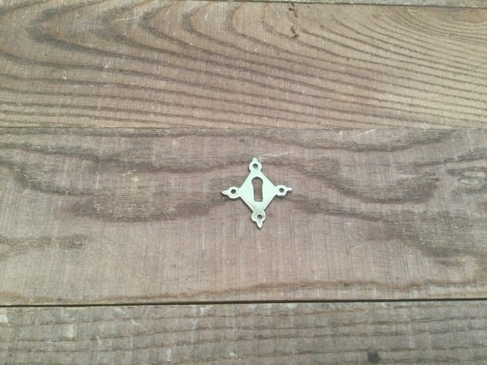 Vintage Brass Decorative Cross Shaped Key Hole Escutcheon