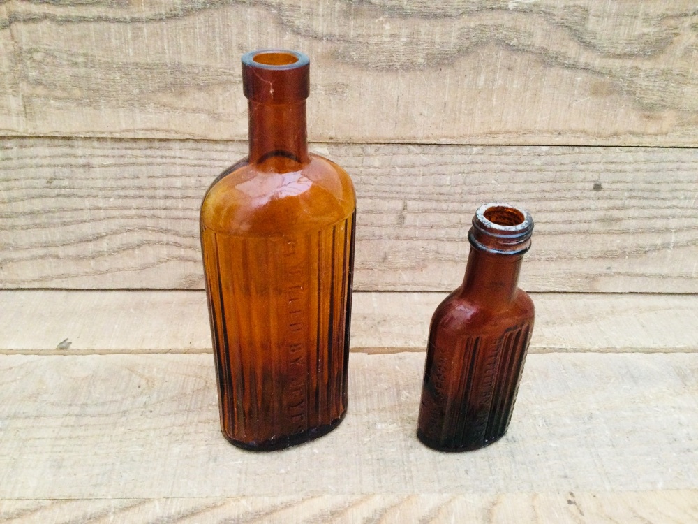 Vintage Jeyes Pharmaceutical Medicine Amber Glass Bottles