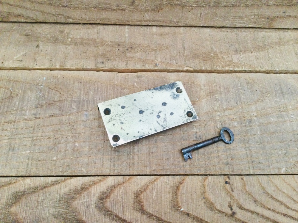 Vintage Brass Cupboard Cabinet 2 Lever Lock  & Key