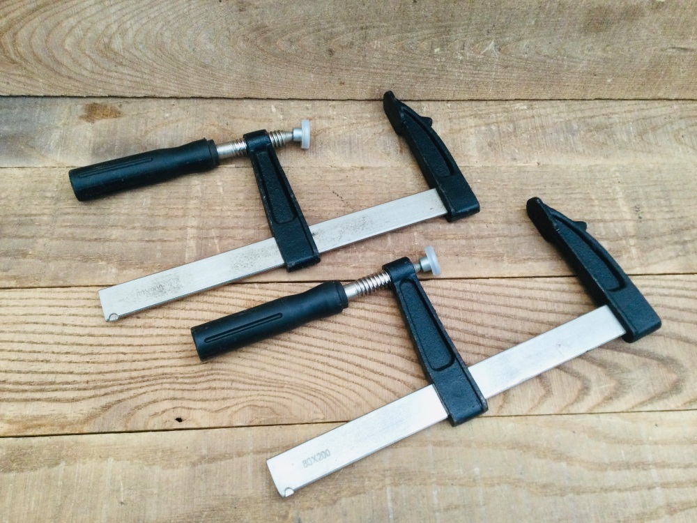 Two Carpentry 80x200mm Bar Clamps