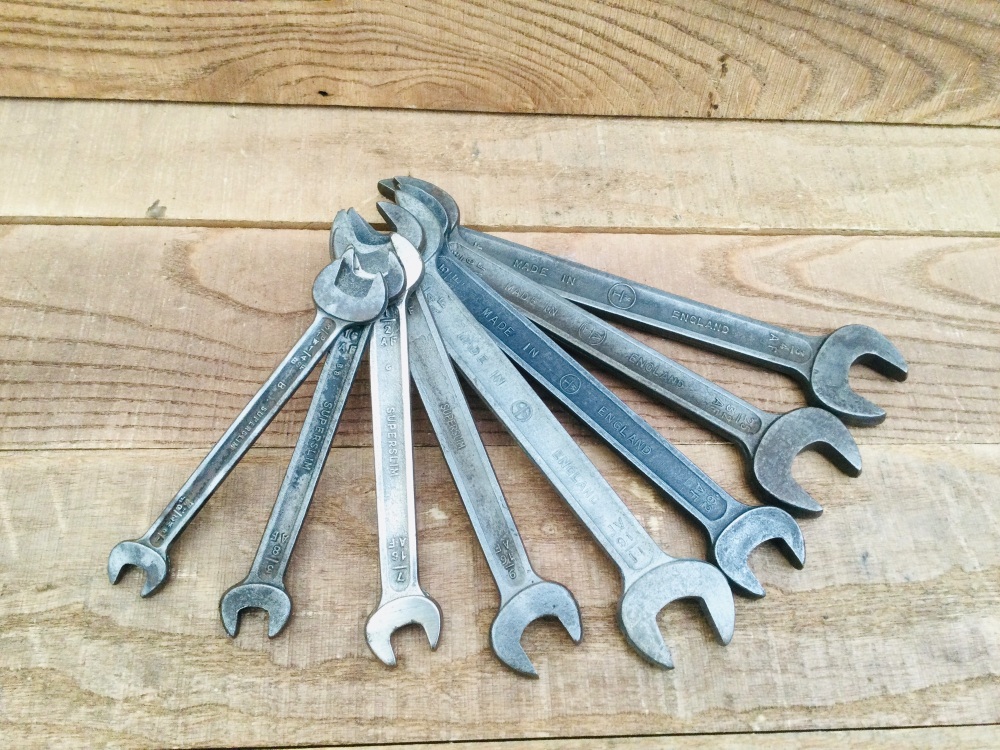 Vintage Automotive TW Slimline AF Spanners x 8