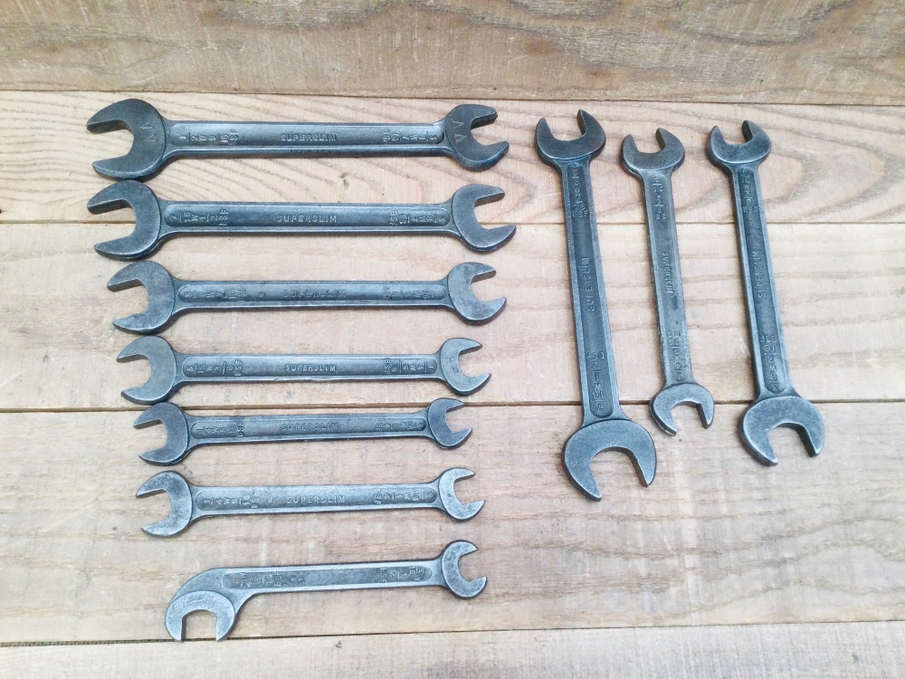 Vintage Automotive TW Slimline Whitworth/ British Standard Fine Spanners