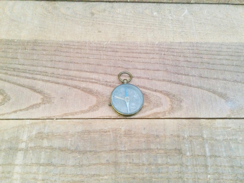 Vintage Pocket Compass Brass Coloured Pocket Compass