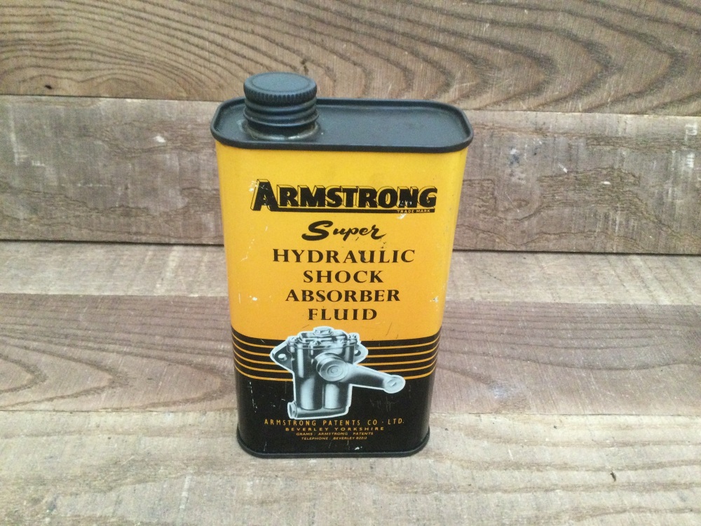 Vintage Armstrong Super Hydraulic Shock Absorber  Oil Can & Contents