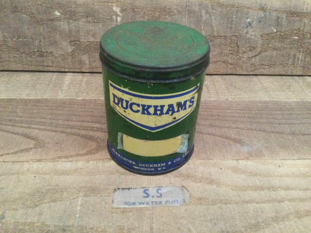 Vintage Duckhams S.S For Water Pumps Grease Can & Contents Automobilia