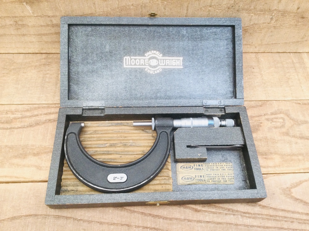 Vintage Moore & Wright No. 966 2-3&rdquo; Micrometer