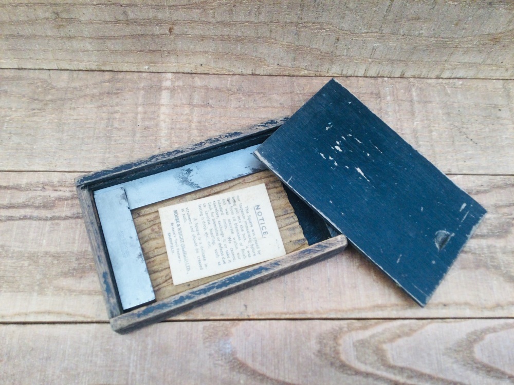 Vintage Moore & Wright 4&rdquo; Engineers Steel Precision Square