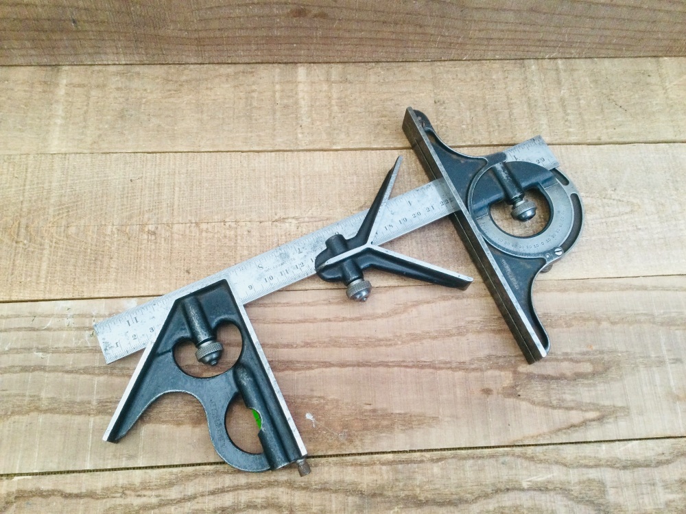 Vintage L.S.Starrett Co USA Cast Steel Combination Square Protractor Centre Finder