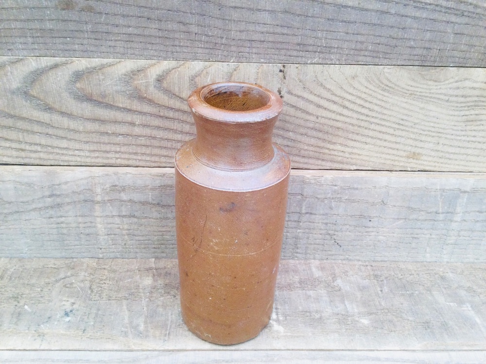 Antique 7.1/2&rdquo; Tall Stoneware Bottle Salt Glazed