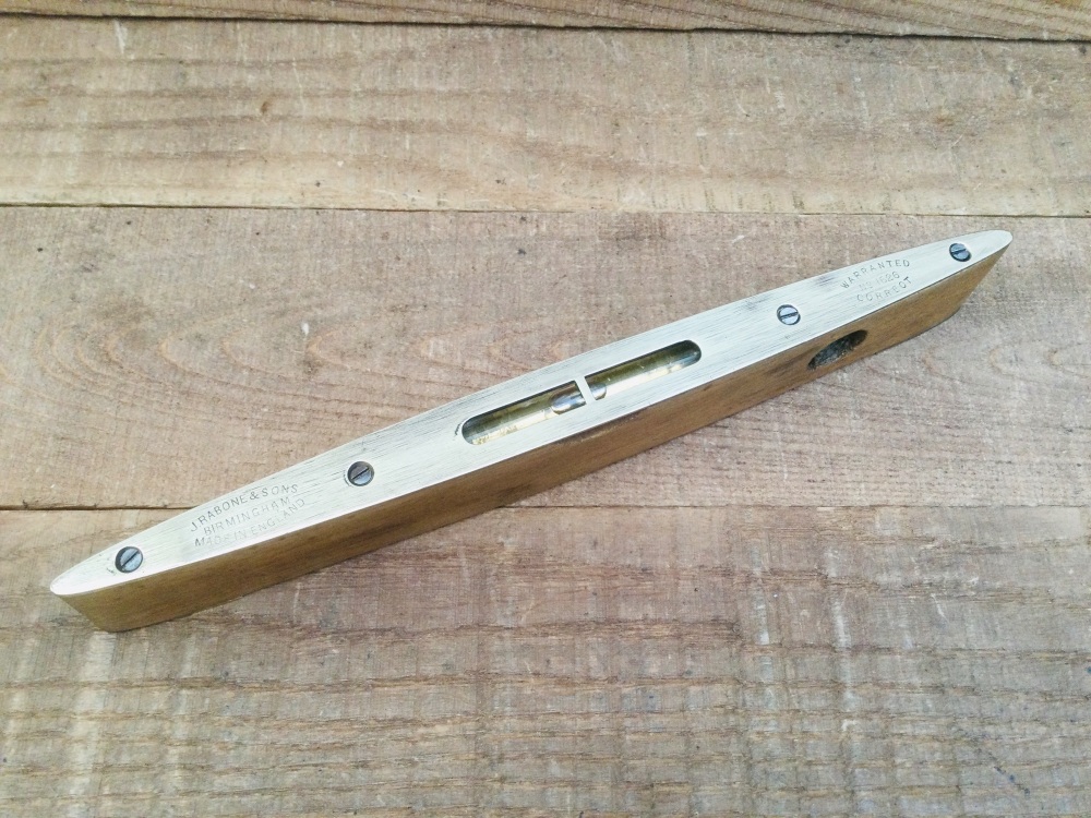 Vintage Rabone & Sons 10&rdquo; No.1626 Brass Plated Spirit Level