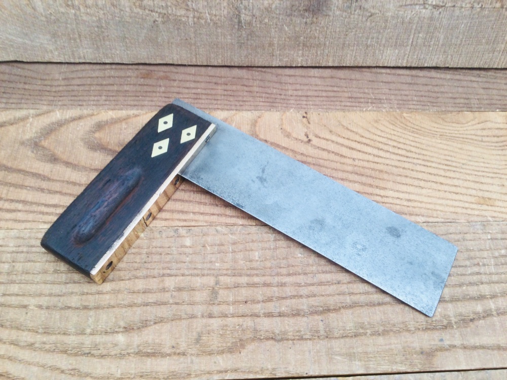 Antique Carpenters Rosewood & Brass 7.3/8&rdquo; Try Square