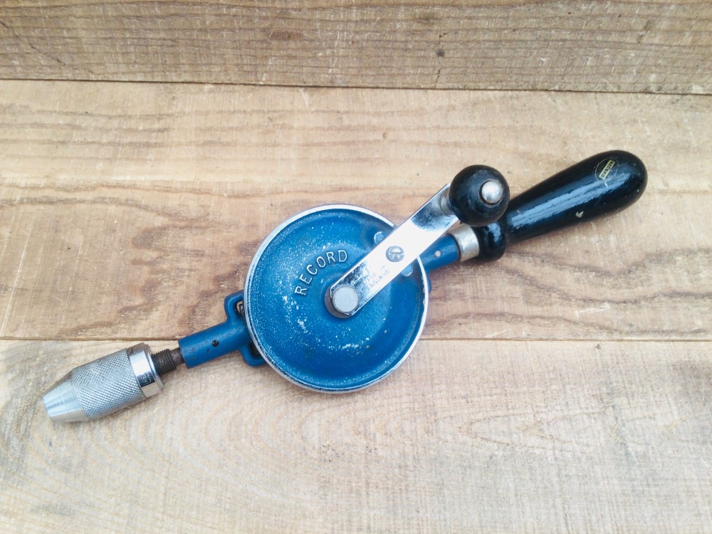 Vintage Record England No. 423 Double Pinion Egg Beater Hand Drill
