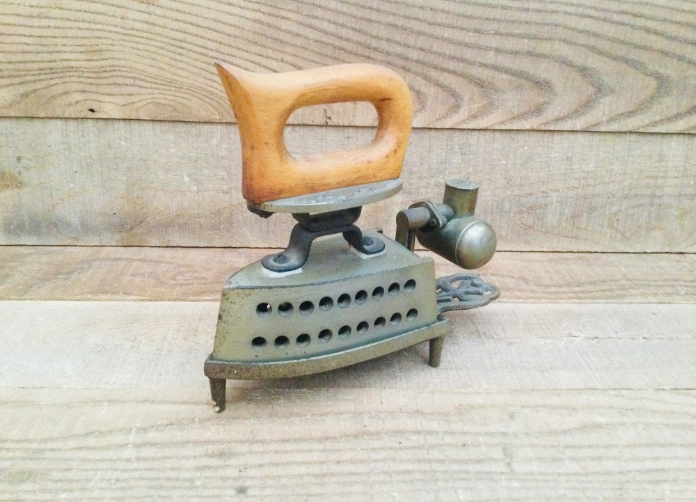 Antique Feldmeyer Spirit Iron Sad Iron & Original Trivet