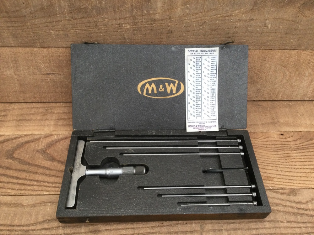 Vintage Moore & Wright 0 - 6 Depth Micrometer Made In England