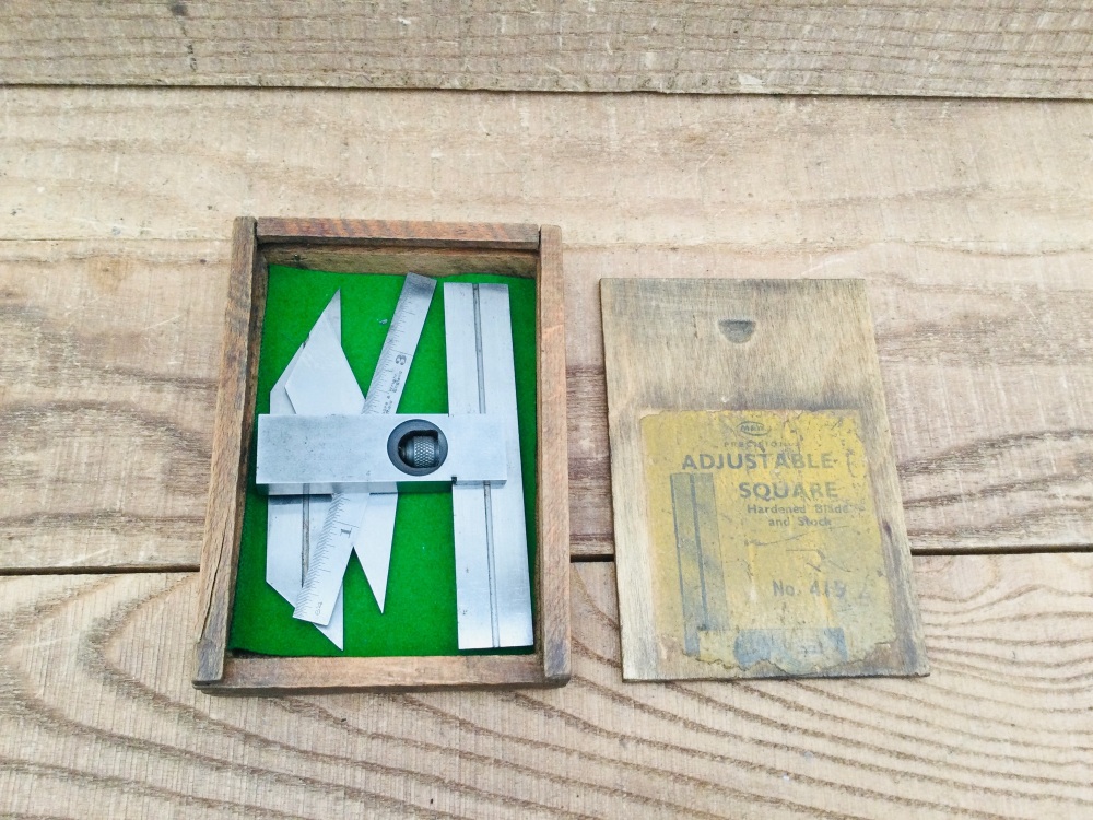 Vintage Moore & Wright No.414 Adjustable Precision Square