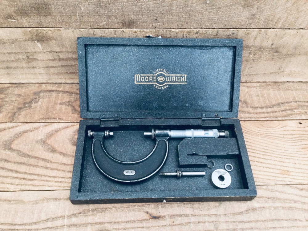 Vintage Moore & Wright Sheffield No. 940 0&rdquo;-2&rdquo; Micrometer
