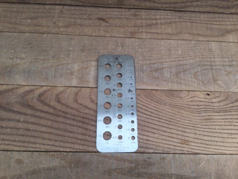 Vintage General Hardware MFG Co USA No. 35 Metric Drill Gauge