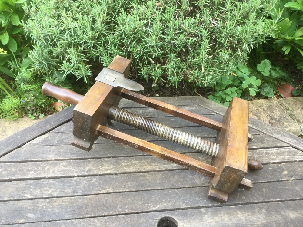 Antique Carpenter&rsquo;s Large Wooden Bench Vice