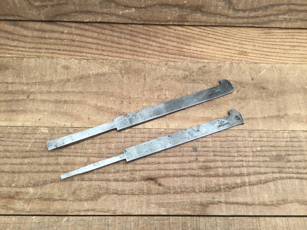 Vintage Marples & Sons Shamrock Plough Plane Irons No.3 & No.5
