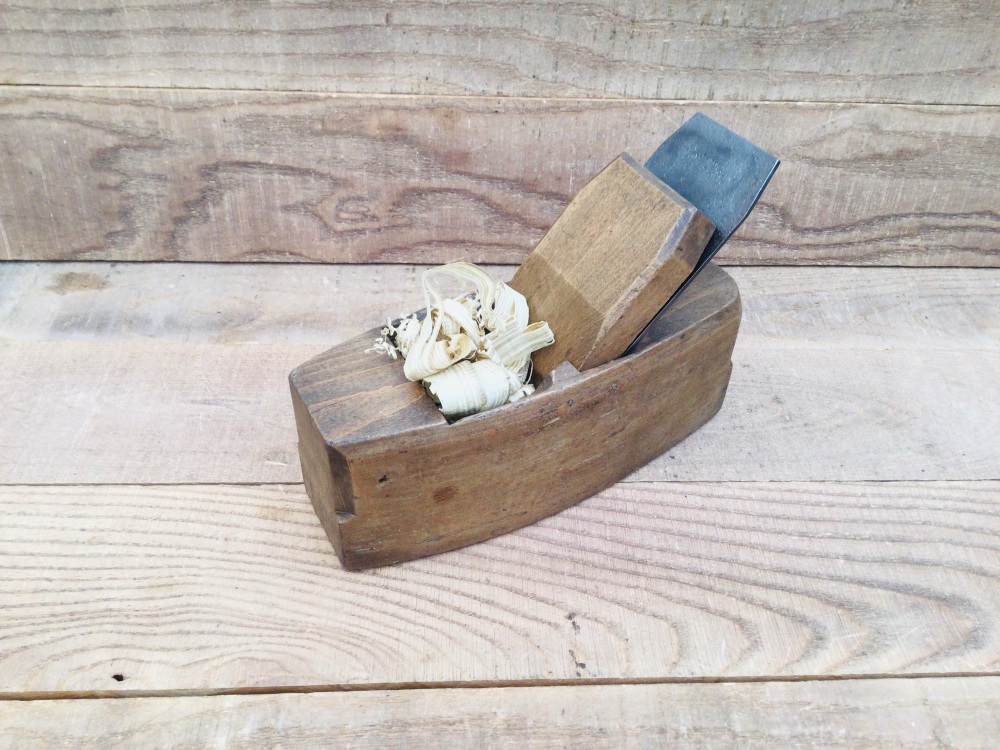 Antique 8&rdquo; Beech Coffin Smoothing Plane 2 &frac14;&rdquo; Charles Taylor Iron