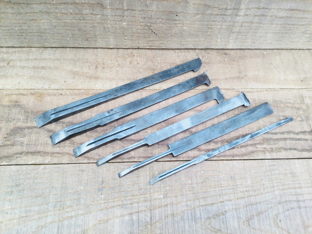Antique Carpentry Plough Plane Irons Selection