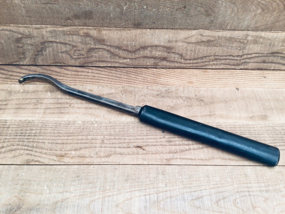 Vintage Swan Neck Mortice Lock Chisel - Steel Handle
