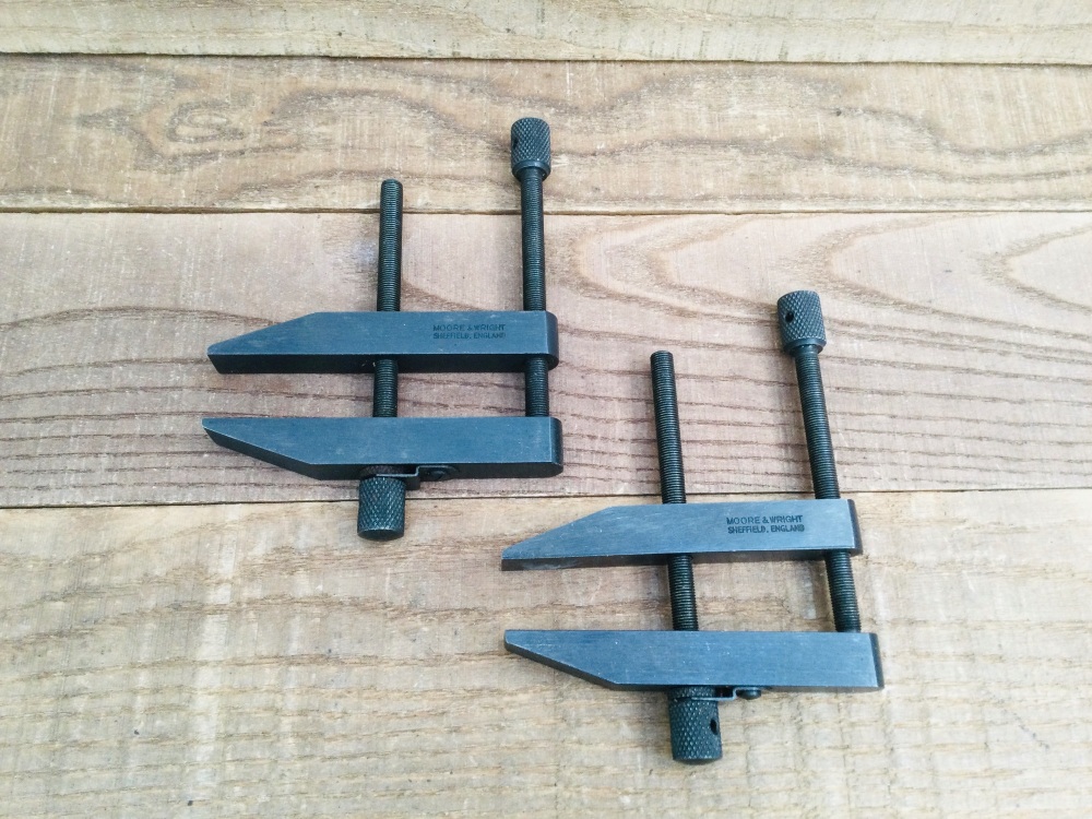 Vintage Pair 4&rdquo; Moore & Wright Toolmakers Parallel Clamps