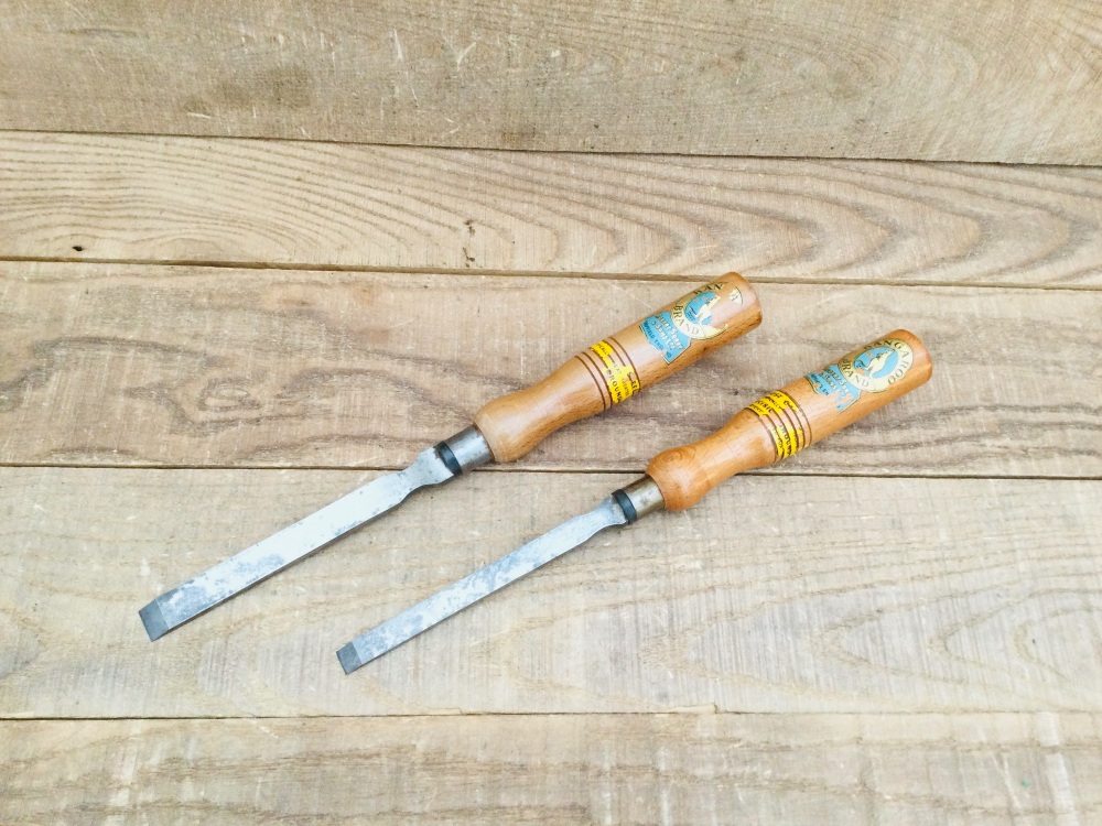 Two Sorby Kangaroo Brand Carpentry Firmer Chisels - Very Little Used