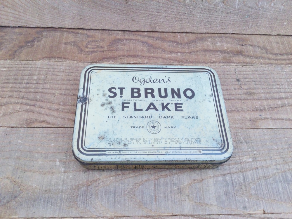 Vintage Ogden&rsquo;s St Bruno Flake One Pound Large Tobacco Tin